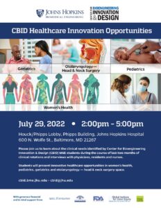 CBID Healthcare Innovation Opportunities @ Houck/Phipps Lobby, Phipps Building, Johns Hopkins Hospital