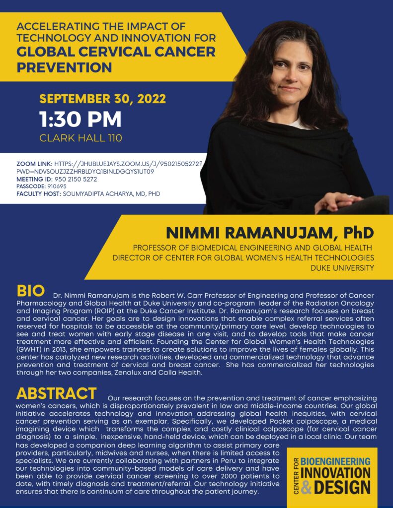 TALK - NIMMI - Accelerating the Impact of Technology and Innovation for Global Cervical Cancer Prevention