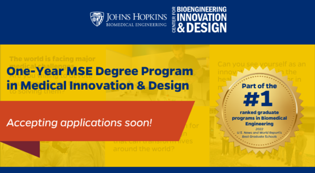1 Year Masters Program in Bioengineering Innovation and Design